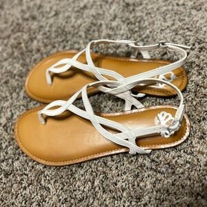 White Strappy Sandals by Fergalicious